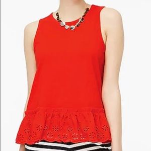Eyelet-hem tank top
